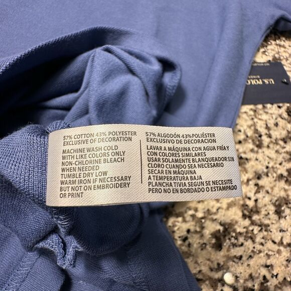 New U.S. Polo Assn. Size S NEW Men's Performance Pique Polo Shirt London Blue - Picture 6 of 10